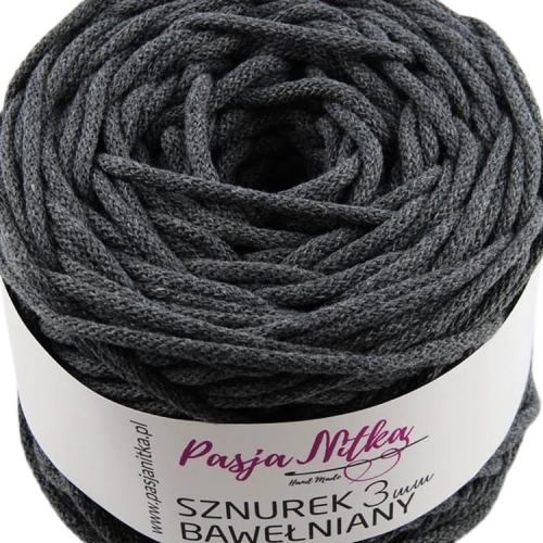 Sznurek bawełniany 3 mm / 100 m / grafit