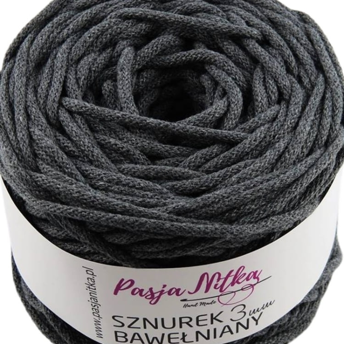 Sznurek bawełniany 3 mm / 100 m / grafit