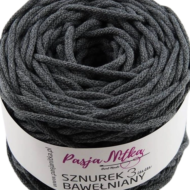 Sznurek bawełniany 3 mm / 100 m / grafit