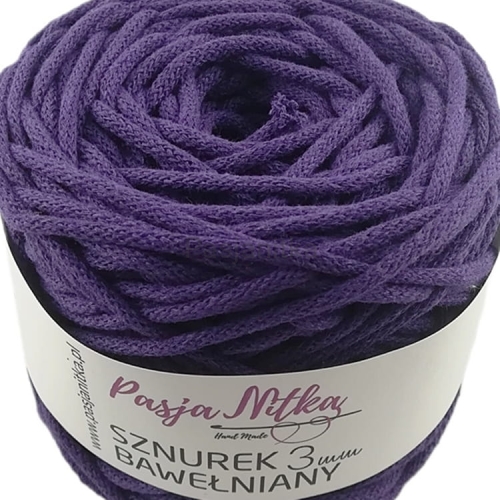 Sznurek bawełniany 3 mm / 100 m / fiolet