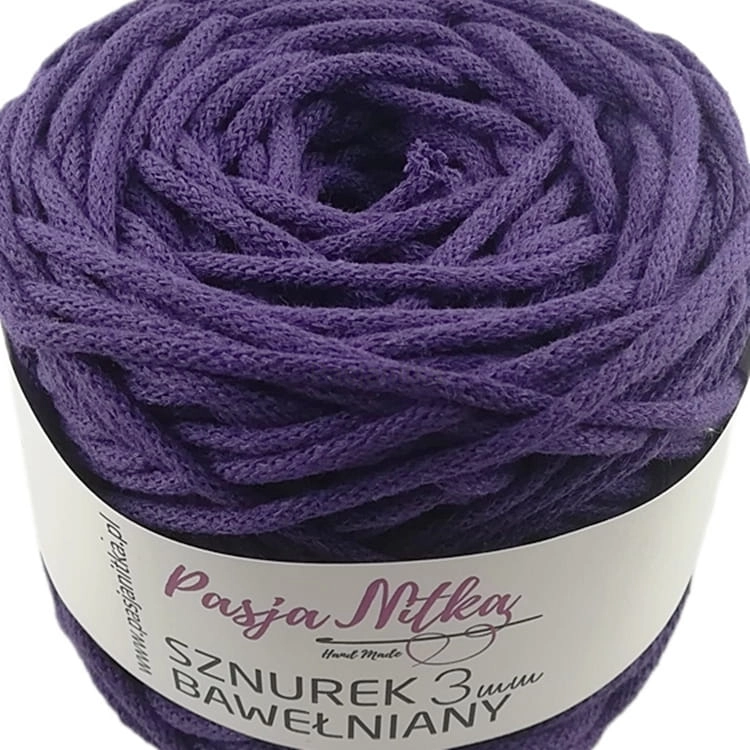 Sznurek bawełniany 3 mm / 100 m / fiolet