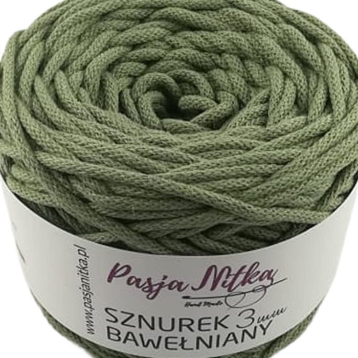 Sznurek bawełniany 3 mm / 100 m / jasna oliwka