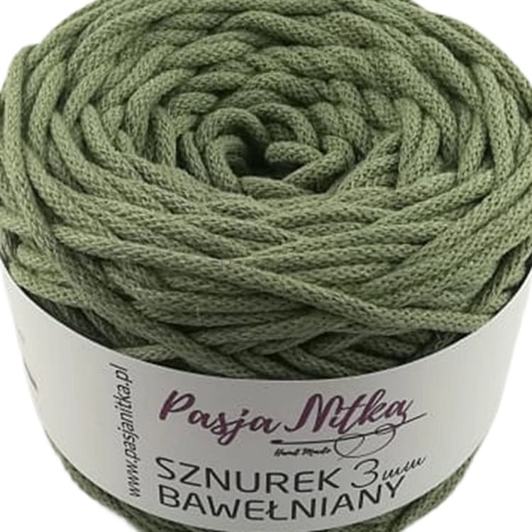 Sznurek bawełniany 3 mm / 100 m / jasna oliwka
