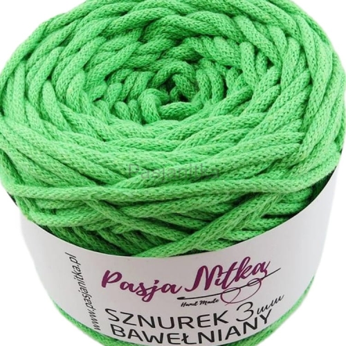 Sznurek bawełniany 3 mm / 100 m / limonka