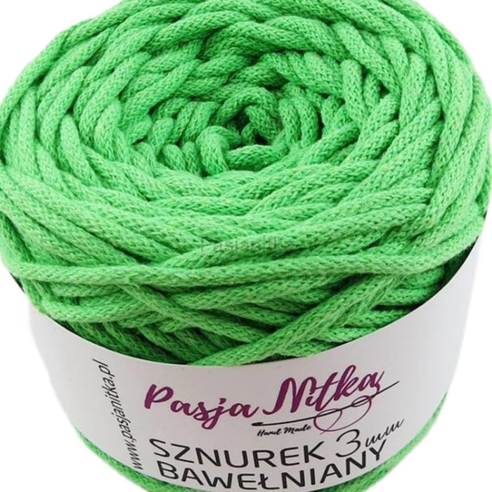 Sznurek bawełniany 3 mm / 100 m / limonka