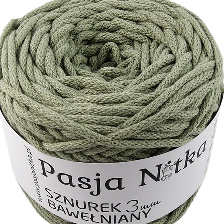 Sznurek bawełniany 3 mm / 100 m / szałwia