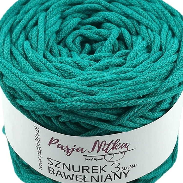 Sznurek bawełniany 3 mm / 100 m / szmaragd