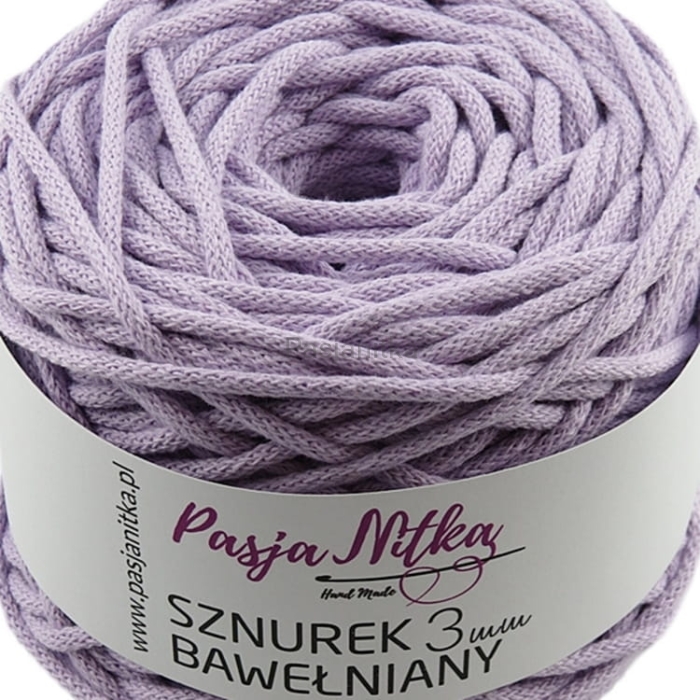 Sznurek bawełniany 3 mm / 100 m / jasny fiolet