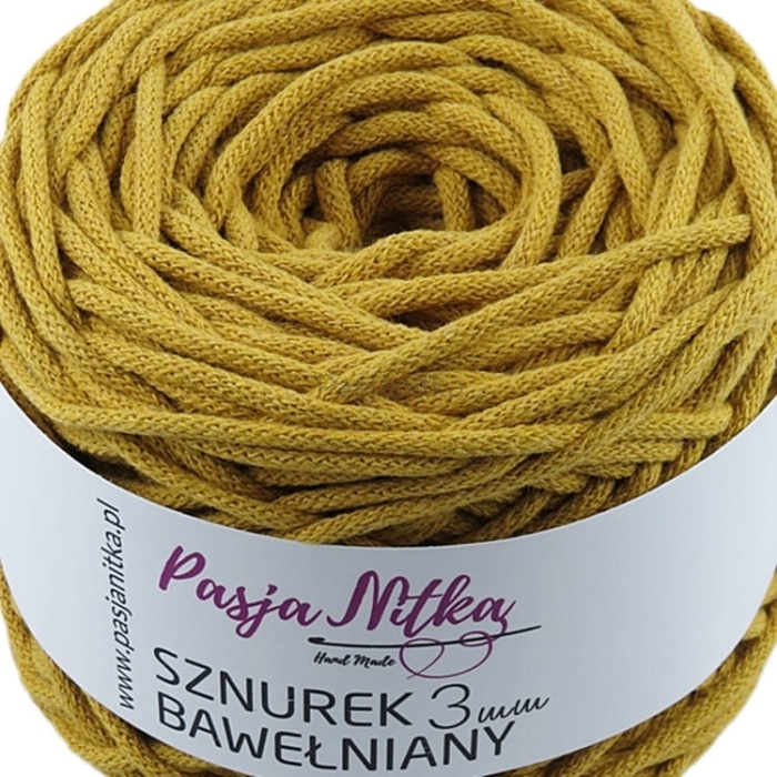 Sznurek bawełniany 3 mm / 100 m / musztarda