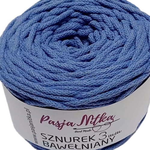 Sznurek bawełniany 3 mm / 100 m / niebieski
