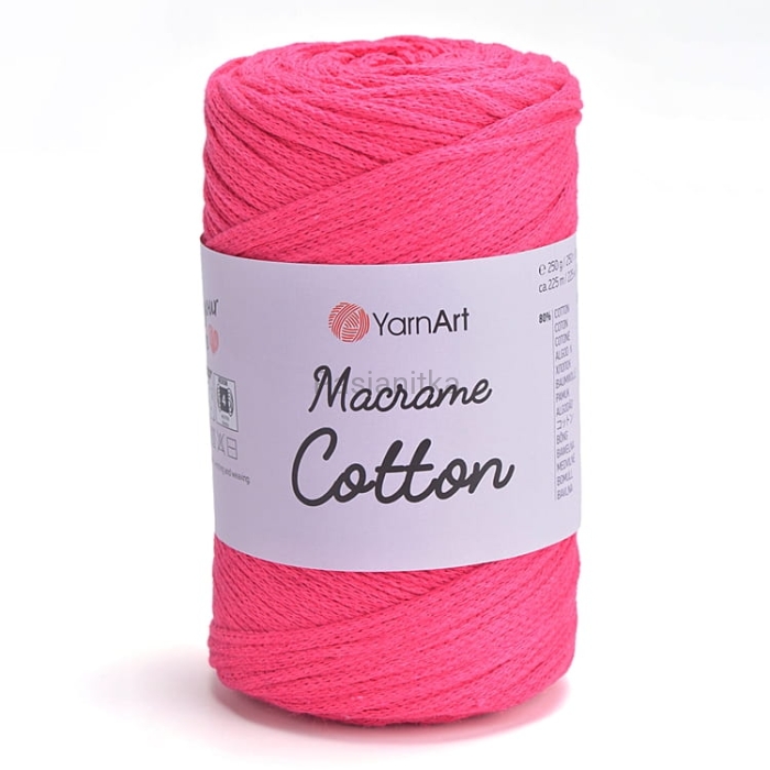 Sznurek Macrame Cotton 2 mm / 803 różowy neon