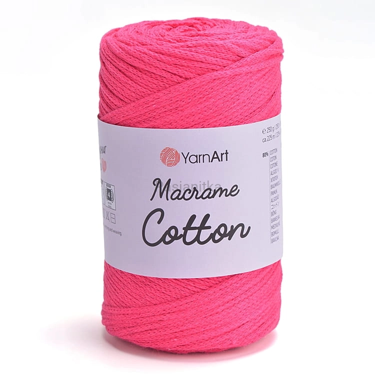 Sznurek Macrame Cotton 2 mm / 803 różowy neon