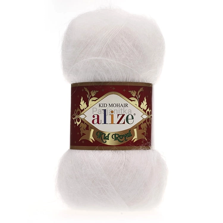 Włóczka Kid Royal Mohair 50 g / 55 biały