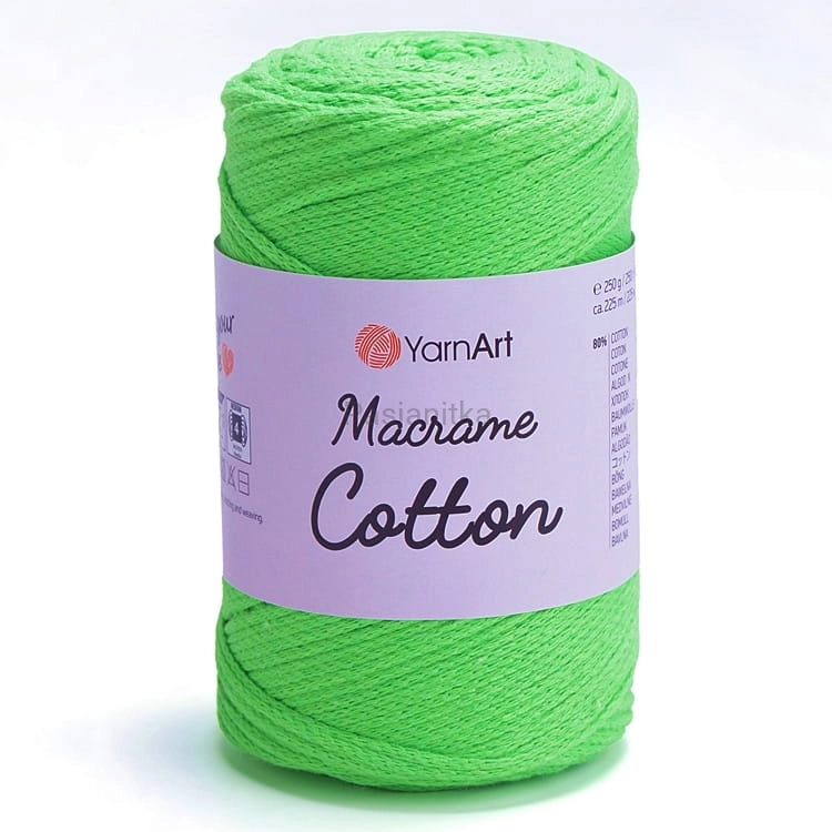 Sznurek Macrame Cotton 2 mm / 802 zielony neon