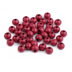 Drewniane koraliki 8 mm / bordo 20 g