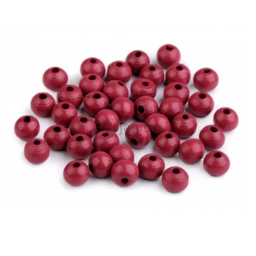 Drewniane koraliki 8 mm / bordo 20 g