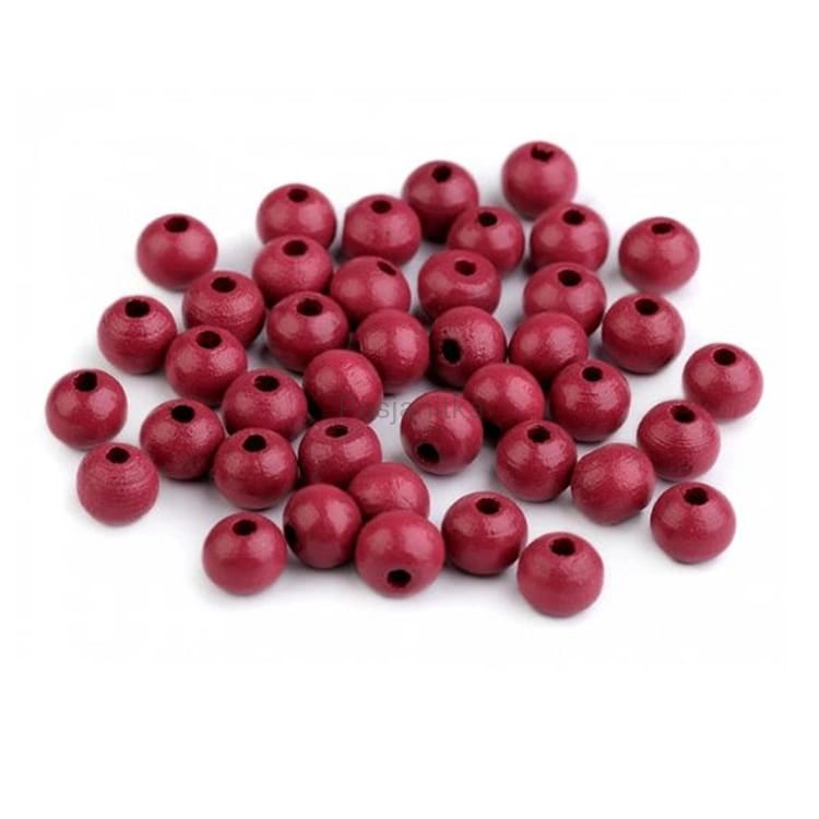 Drewniane koraliki 8 mm / bordo 20 g