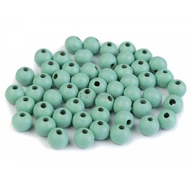 Drewniane koraliki 8 mm / mięta 20 g