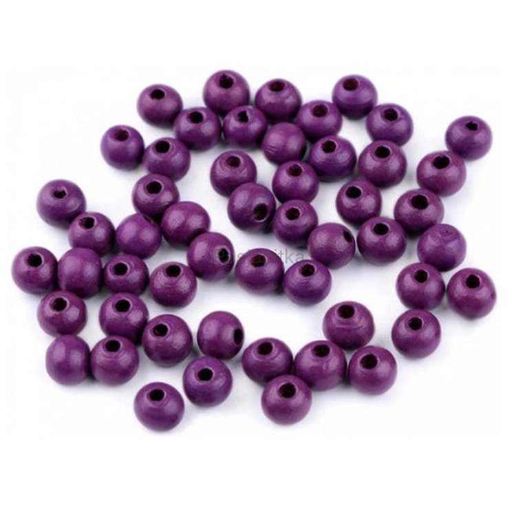 Drewniane koraliki 8 mm / fiolet 20 g