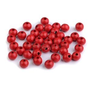 Drewniane koraliki 8 mm / czerwony 20 g