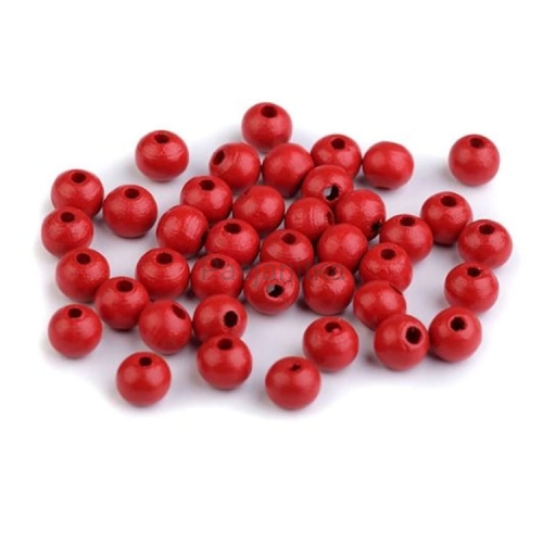 Drewniane koraliki 8 mm / czerwony 20 g