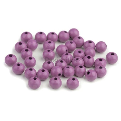 Drewniane koraliki 8 mm / jasny fiolet 20 g