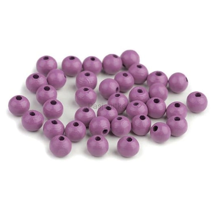 Drewniane koraliki 8 mm / jasny fiolet 20 g