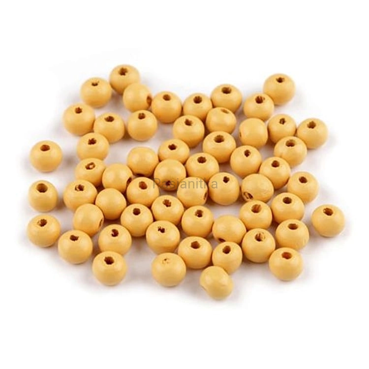 Drewniane koraliki 8 mm / żółtobeżowy 20 g