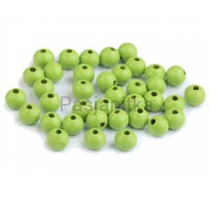 Drewniane koraliki 8 mm / jasny zielony 20 g