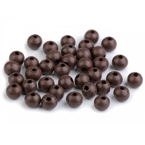 Drewniane koraliki 8 mm / brąz 20 g