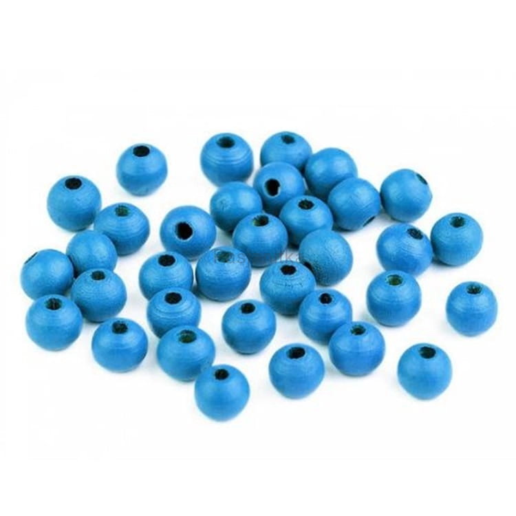 Drewniane koraliki 8 mm / niebieski 20 g