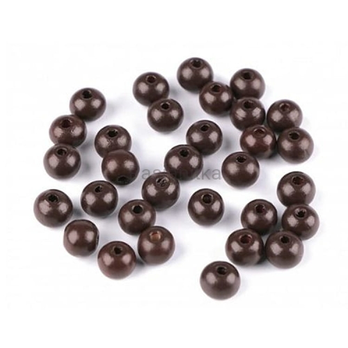 Drewniane koraliki 10 mm / brąz 20 g