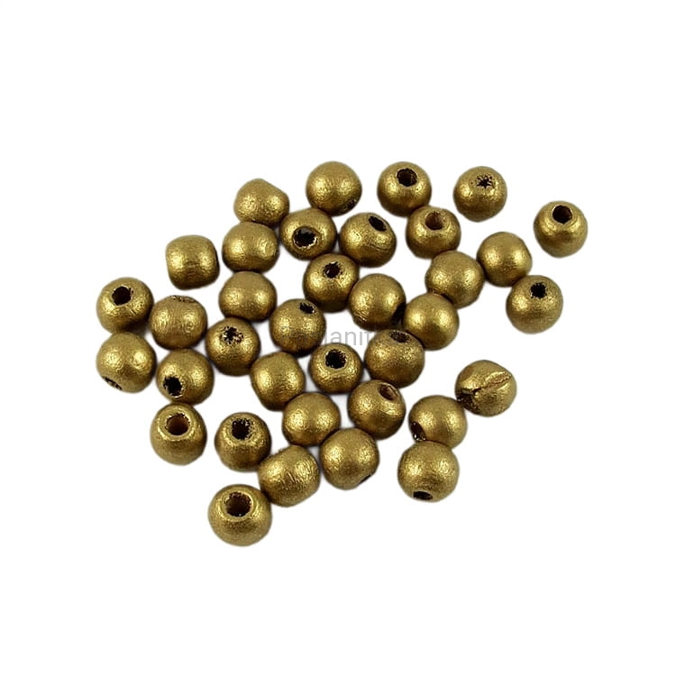 Drewniane koraliki 10 mm / złoty 20 g