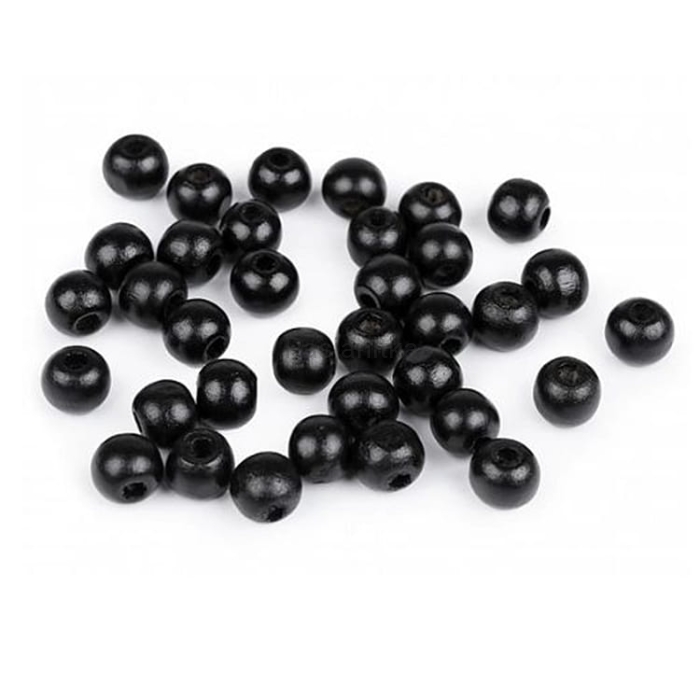 Drewniane koraliki 10 mm / czarny 20 g