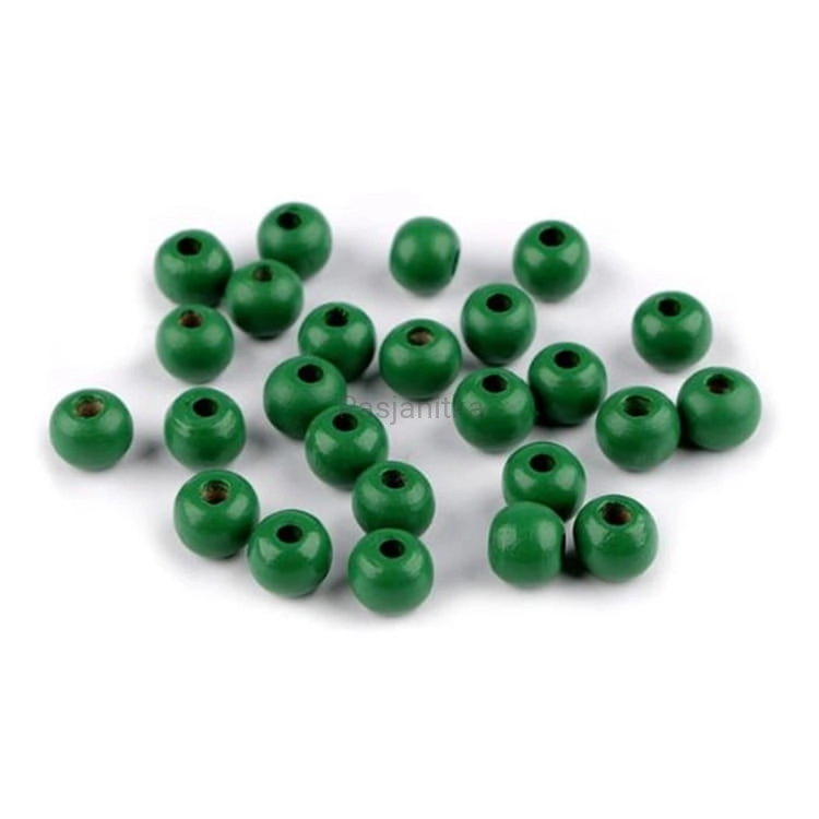 Drewniane koraliki 10 mm / zielony 20 g