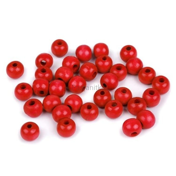 Drewniane koraliki 10 mm / czerwony 20 g