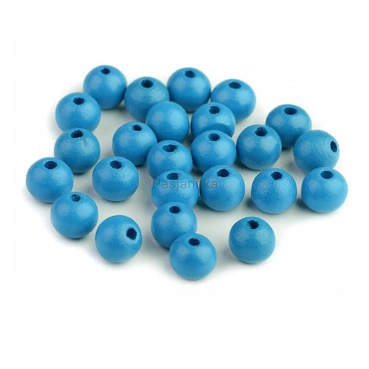 Drewniane koraliki 10 mm / niebieski 20 g