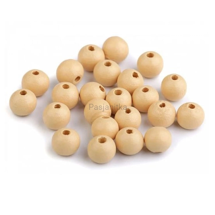 Drewniane koraliki 10 mm / naturalny 20 g