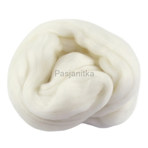 Wełna czesankowa 50 g / biały śnieżny