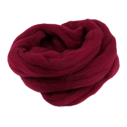 Wełna czesankowa 50 g / bordo