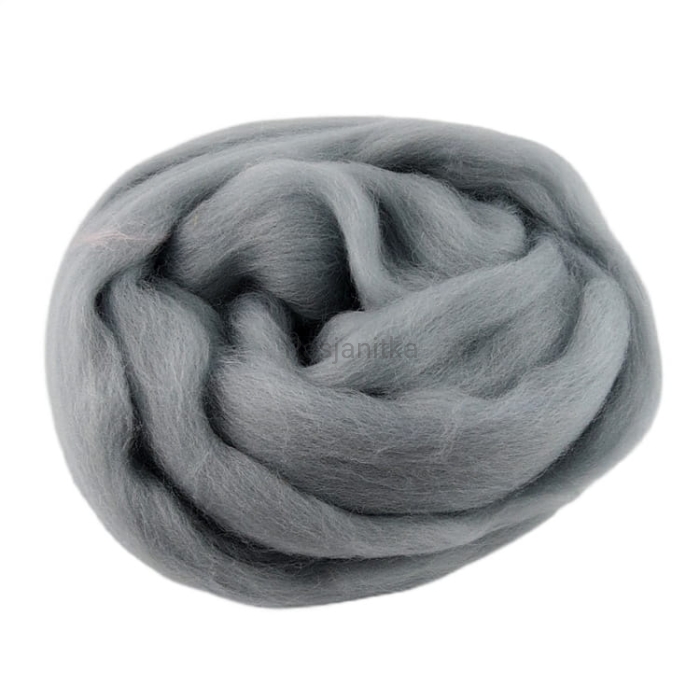 Wełna czesankowa 50 g / jasny szary