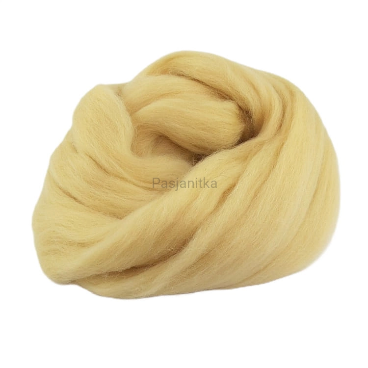 Wełna czesankowa 50 g / jasny żółty
