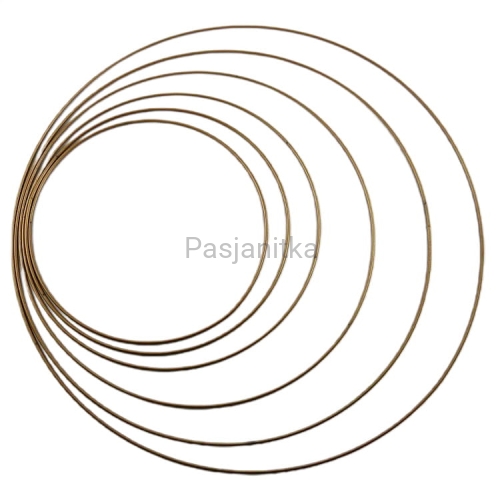 Obręcz metalowa złota 25 cm