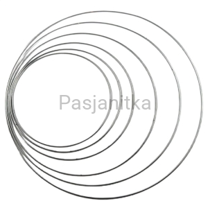 Obręcz metalowa srebrna 15 cm