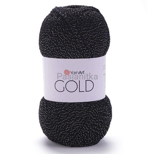 Włóczka Gold Yarn Art 13284 czarny-srebrny