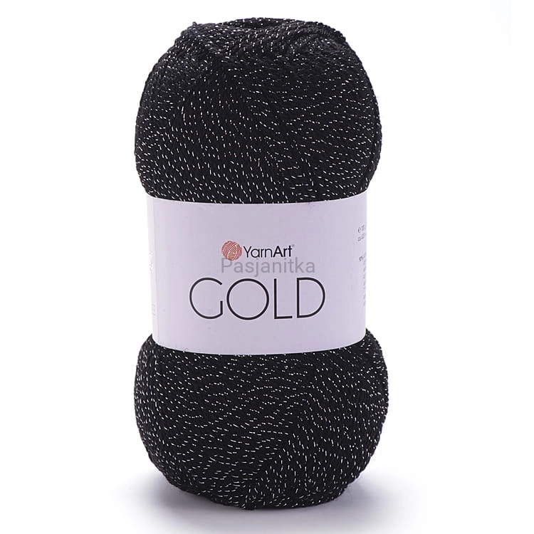 Włóczka Gold Yarn Art 13284 czarny-srebrny