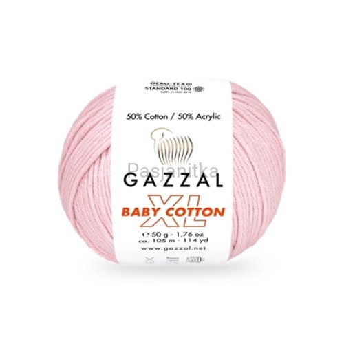 Włóczka Baby Cotton XL 3411 jasny róż