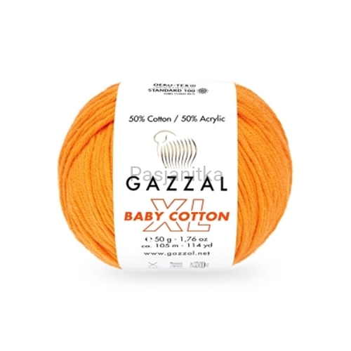 Włóczka Baby Cotton XL 3416 pomarańcz
