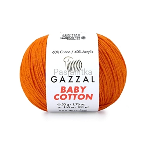 Włóczka Baby Cotton 3419 ostry pomarańcz