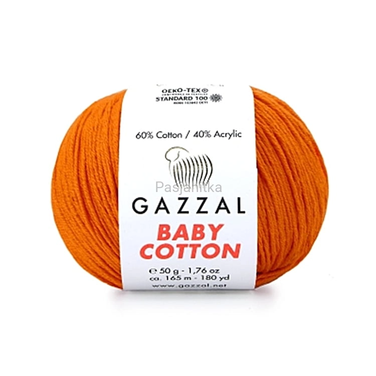 Włóczka Baby Cotton 3419 ostry pomarańcz